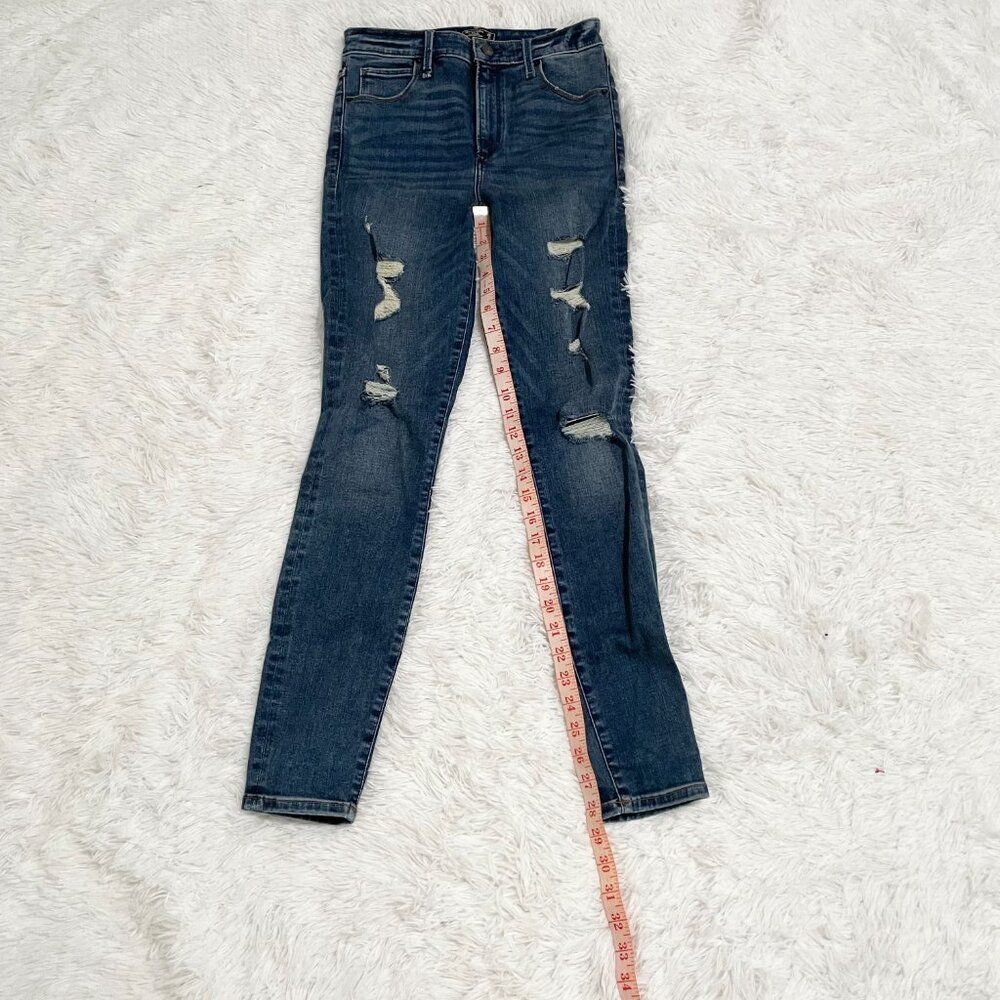 Abercrombie & Fitch Simon High Rise Super Skinny Ripped Jeans in Blue Size 26/2 - Picture 5 of 11